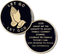 #Z39. Let Go & Let God, Black Recovery Medallion - Premium Medallions from Choices - Just $13.95! Shop now at Choices Books & Gifts