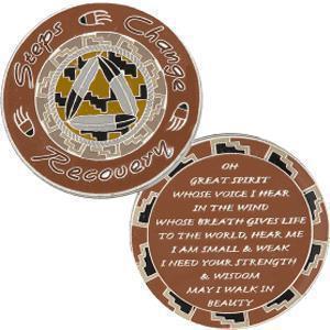 #Z49. Native American, Steps Change Medallion - Premium Medallions from Recovery Accents - Just $17.95! Shop now at Choices Books & Gifts