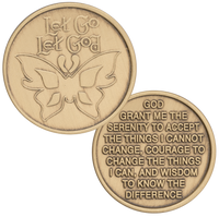Z65.  Butterfly, Let Go Let God Bronze AA Coin. BRM80