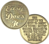 C22. Easy Does It, Serenity Prayer, Bronze Coin.  BRM139 - Premium Medallions from Wendells - Just $2.50! Shop now at Choices Books & Gifts
