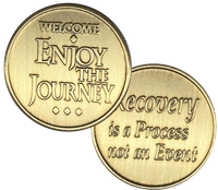 C26. Enjoy the Journey, Recovery is a Process Bronze Coin - Premium Medallions from Wendells - Just $2.50! Shop now at Choices Books & Gifts
