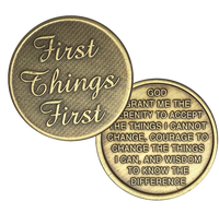 Z79.  First Things First, Serenity Prayer, Bronze AA Coin. BRM138