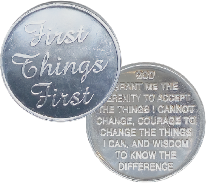 Z80.  First Things First Aluminum AA Coin. #C138