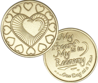 C36. Hearts, My Heart is in Recovery, Bronze Coin.  BRM60 - Premium Medallions from Wendells - Just $2.50! Shop now at Choices Books & Gifts