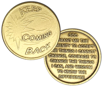 C40A. Keep Coming Back, Serenity Prayer (back), Bronze Coin. BRM77 - Premium Medallions from Wendells - Just $2.50! Shop now at Choices Books & Gifts