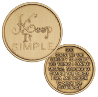 Z86.  Keep It Simple, Serenity Prayer Bronze Coin.  BRM73