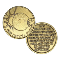 C51b. One Day at a Time World, Bronze Coin - Premium Medallions from Wendells - Just $2.50! Shop now at Choices Books & Gifts