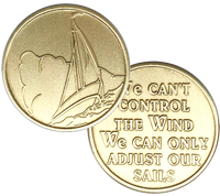 C56. Sailboat, Cant control the winds, Bronze.  BRM123 - Premium Medallions from Wendells - Just $2.50! Shop now at Choices Books & Gifts