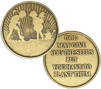 C62. Seeds, God May Give Seeds, Bronze. DNR - Premium Medallions from Wendells - Just $2.50! Shop now at Choices Books & Gifts