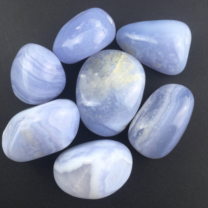 Z. Crystals: Blue Chalcedony (Tumbled)