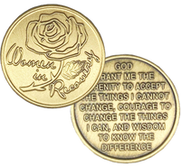 Za104.  Women in Recovery,  Serenity Bronze AA Coin. BRM4