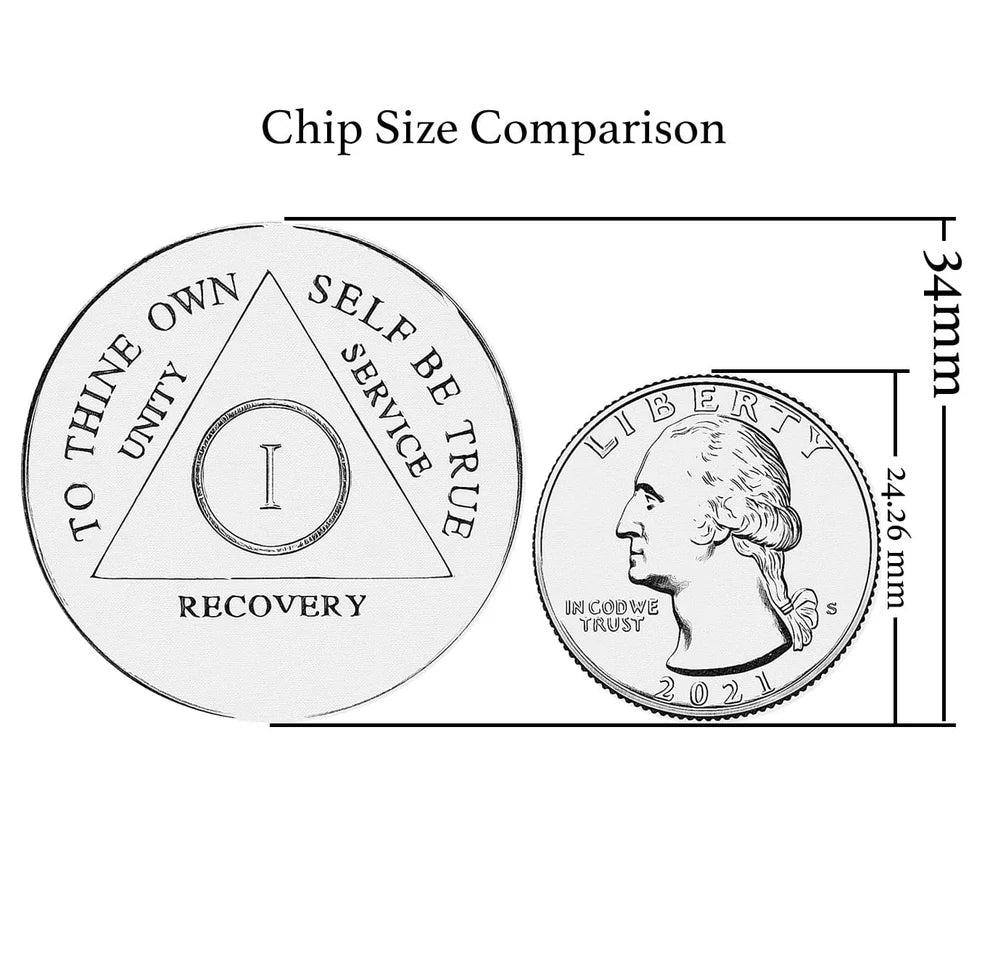 #a05. AA Chip, GLOW Coin w Red Trans (Yrs 1-65)