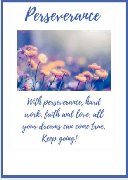 87.  Perseverance, Flower Card. D9 - Choices Books & Gifts