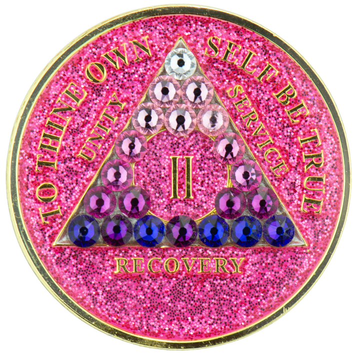 #a17. AA Medallion Pink w Pink Trans Crystals (1-65) - Premium Medallions from Choices - Just $21.95! Shop now at Choices Books & Gifts