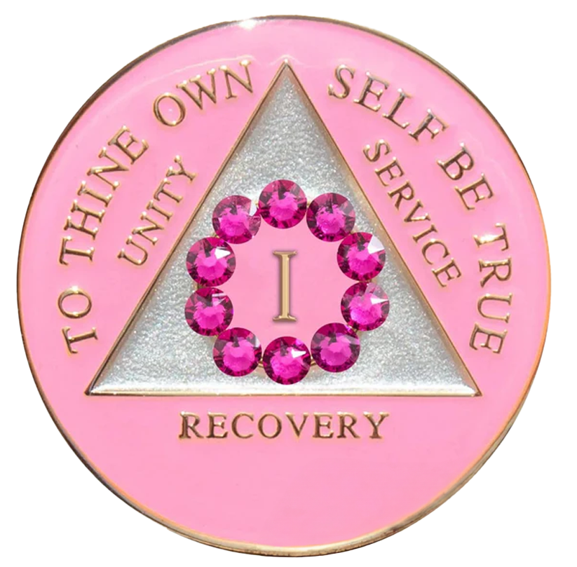 #a27. AA Coin, Pink w Pink Circle (1-50)