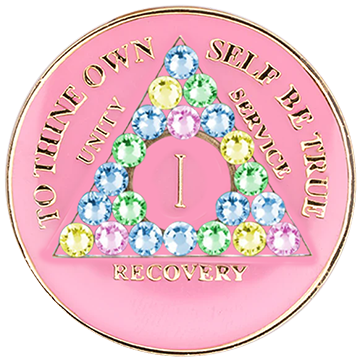 #a29. AA Pink Coin w Pastel (Yrs 1-50)