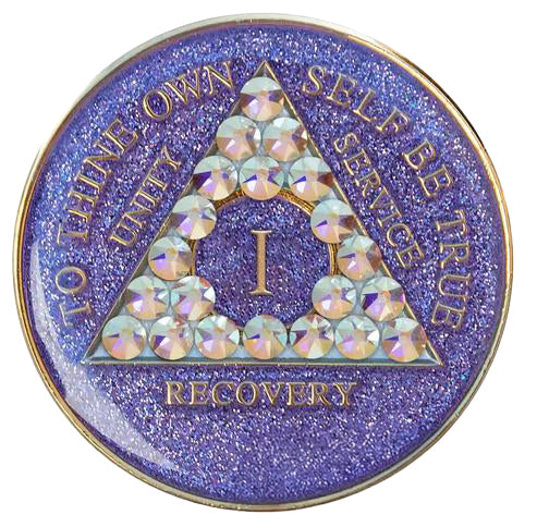 #a32. AA Glitter Lavender w Aurora Borealis (Yrs 1-65)