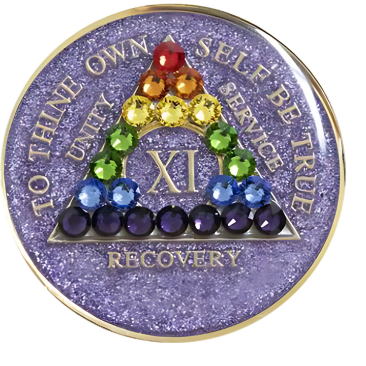 #a37. AA Glitter Lavender w Rainbow Bling (1-65)