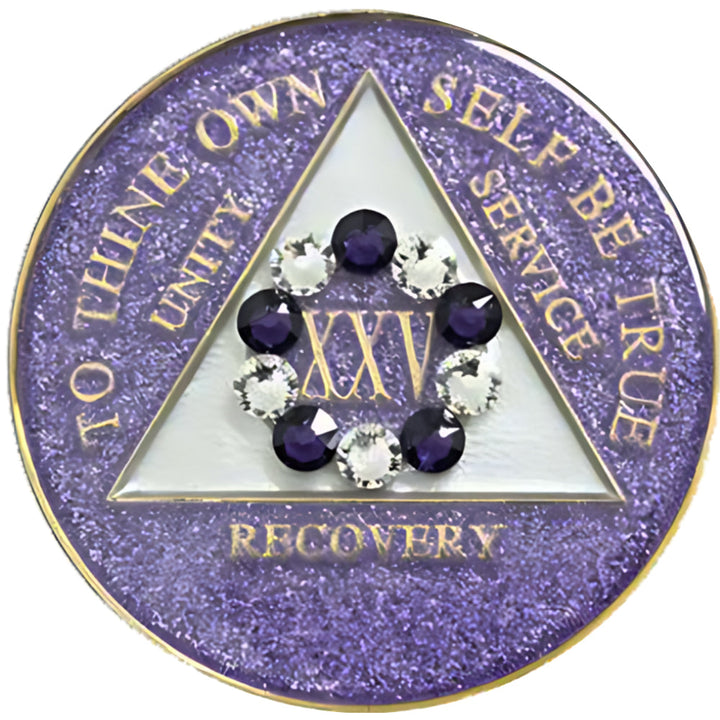 #a38. AA Glitter Lavender w Wh/Pur Circle (1-65)