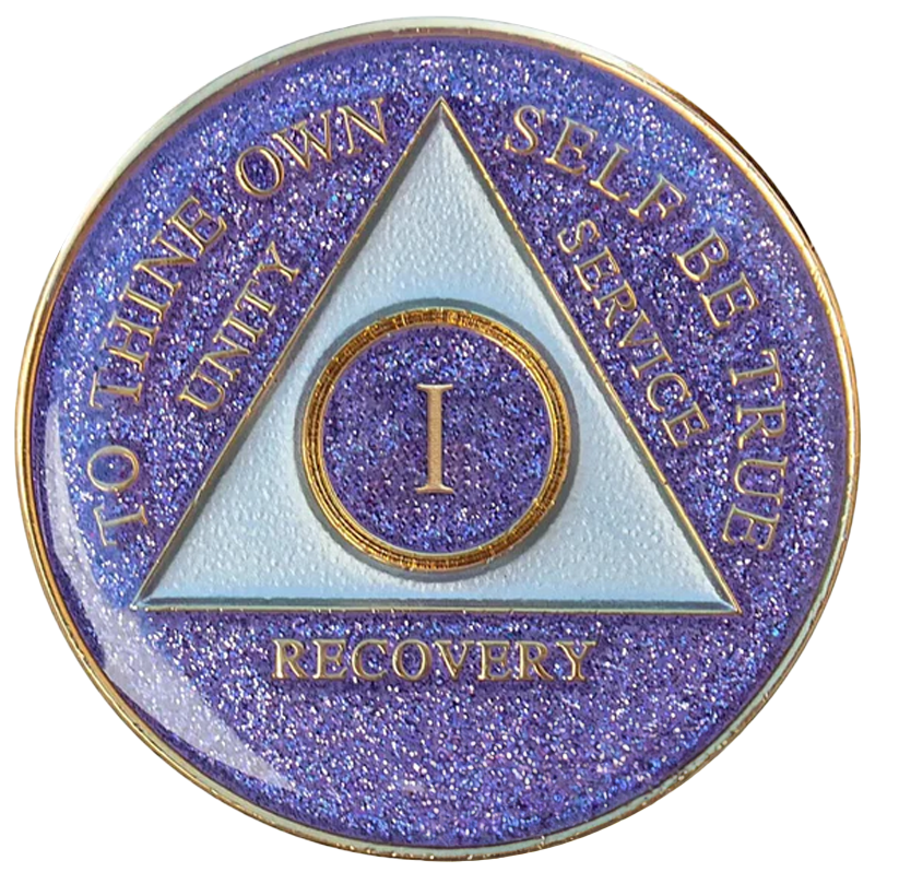 #a40. AA Glitter Lavender Coin (1-65)