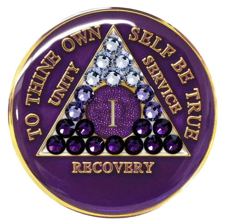 #a45. AA Purple Medallion w Purple Transition Crystals (1-65)