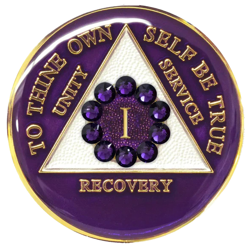 #a48. AA Medallion Purple w Purple Circle Crystals (1-65)