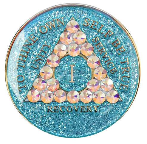 #a53. AA Glitter Turq w Aurora Borealis (1-50)
