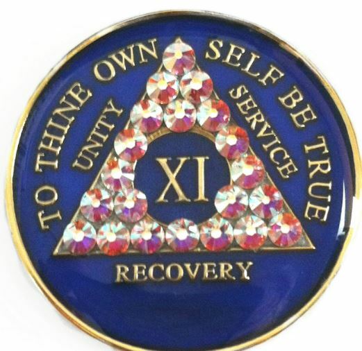 #a62a. AA Blue Coin w AB Crystals (1-65) - Premium Medallions from Choices - Just $21.95! Shop now at Choices Books & Gifts