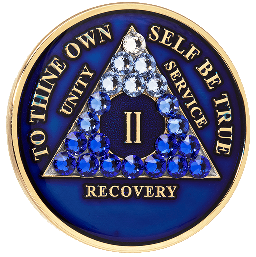 #a64. AA Medallion Blue w Blue Trans Crystals (1-65) - Premium Medallions from Choices - Just $21.95! Shop now at Choices Books & Gifts