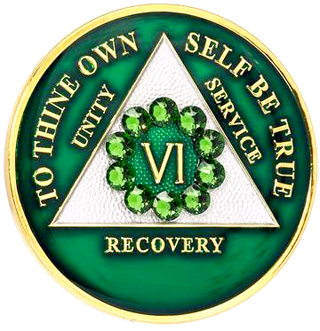 #a80. AA Medallion Green w Green Circle (1-65) - Premium Medallions from Choices - Just $21.95! Shop now at Choices Books & Gifts