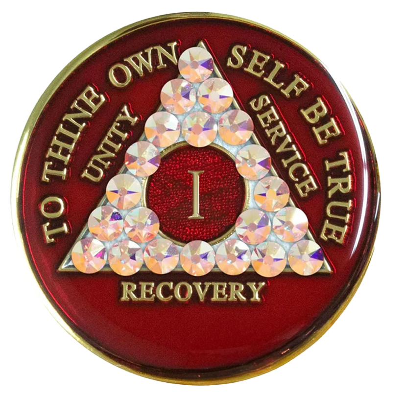 #a82a. AA Red Coin w Aurora Borealis (1-65)
