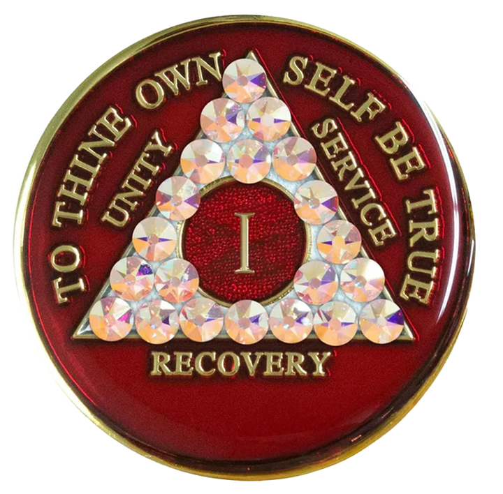 #a82a. AA Red Coin w Aurora Borealis (1-65)