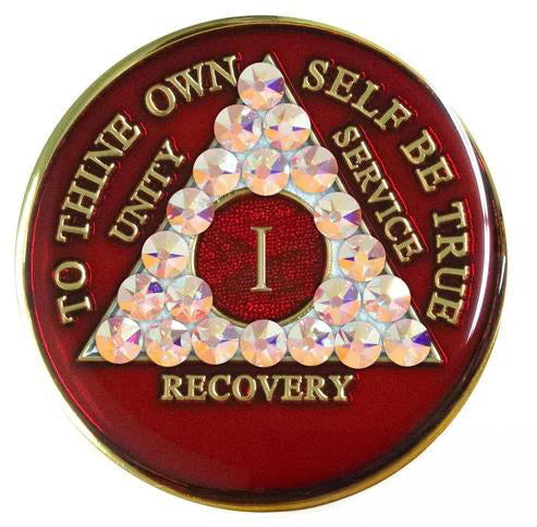 #a82a. AA Red Coin w Aurora Borealis (1-65)