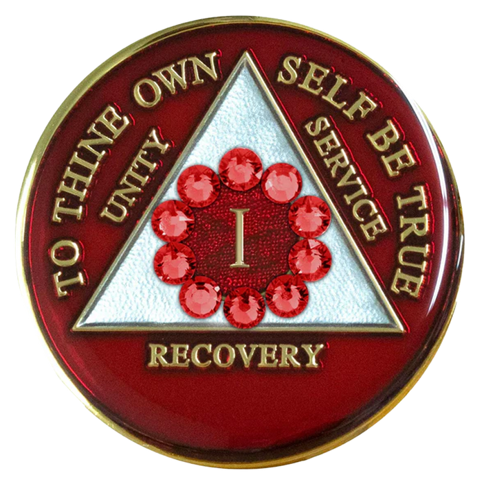 #a88. AA Red Coin w Red Circle (1-65)