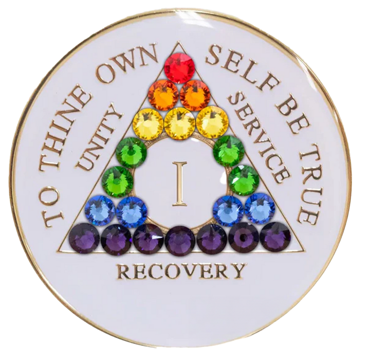 #aa06.  AA Coin, Glow Rainbow Transition Crystals (Yrs 1-65)