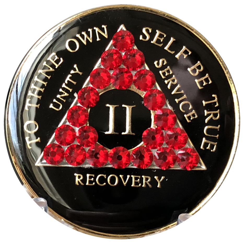 #aa103. AA Chip, Black w Red Triangle  (Yrs 1-65)