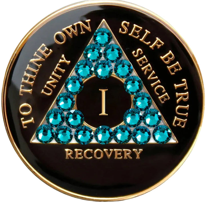 #aa105. AA Black w Turquoise Triangle (1-65)