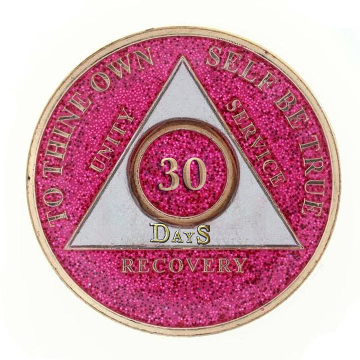 #aa118a. AA Medallion 24Hr, 1 Mo, 3 Mo, 6 Mo, 18 Months