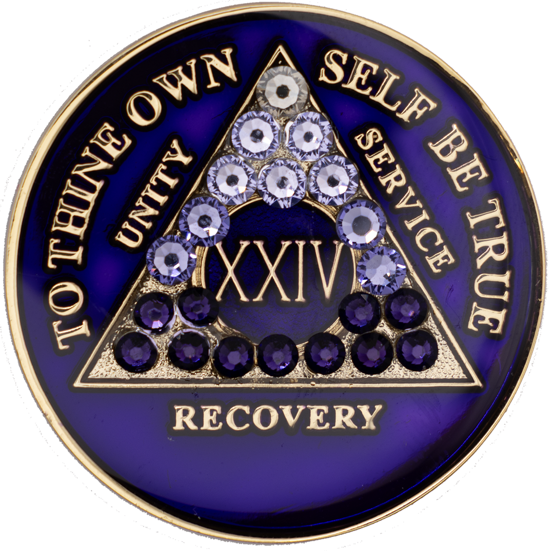 #aa45. Purple Coin w Purple Transition Crystals (Yrs 1-65)