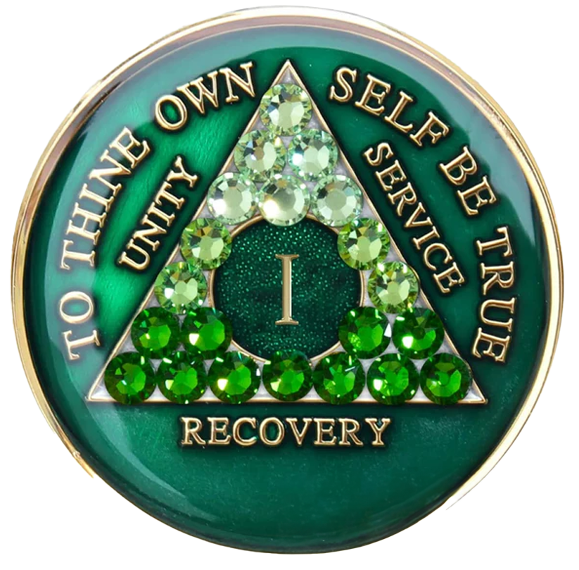 #aa74.   AA Chip, Green w Green Transition(1-65)