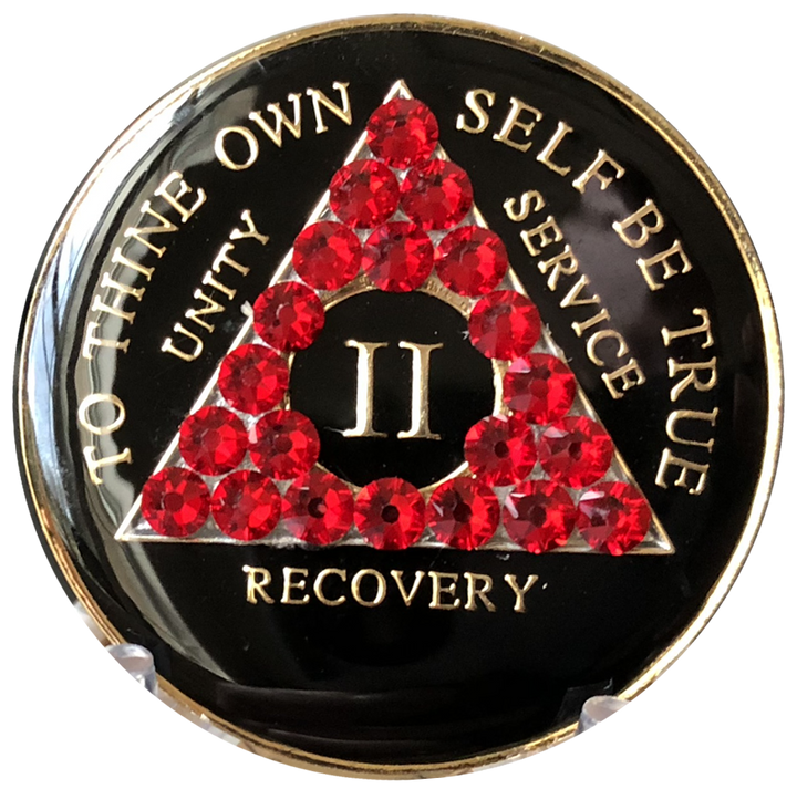 #ab103.  AA Chip, Black w Red Triangle  (1-65)