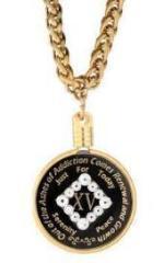 nz54. Medallion Holder Necklace: Gold THICK Chain, 30 inch. - Premium Jewelry from Choices - Just $13.95! Shop now at Choices Books & Gifts