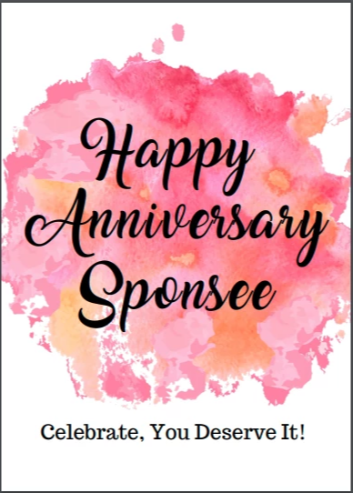 40a. Sponsee, Happy Anniversary, Pink Ink. B9 - Premium Cards from Choices - Just $2.95! Shop now at Choices Books & Gifts