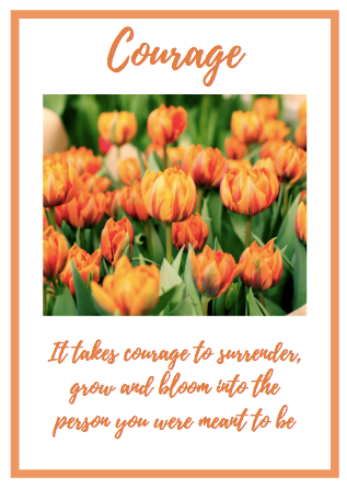 85. Courage, Flower Orange Card. D11 - Premium Cards from Choices - Just $2.95! Shop now at Choices Books & Gifts