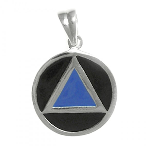 AS18.  AA Sterling Silver Black Blue Enamel Pendant - Premium Jewelry from 12 Step Gold by Jonathan Friedman - Just $34.95! Shop now at Choices Books & Gifts