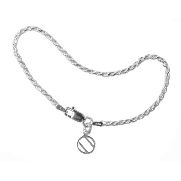 ASTB06: AA Rope Style Bracelet, Sterling, Your Choice of 5 Different Anonymous Charms - Premium  from 12 Step Gold by Jonathan Friedman - Just $12! Shop now at Choices Books & Gifts