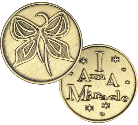 C06. Butterfly, Miracle, I am a Miracle, Bronze Coin. BRM80 - Premium Medallions from Wendells - Just $2.50! Shop now at Choices Books & Gifts