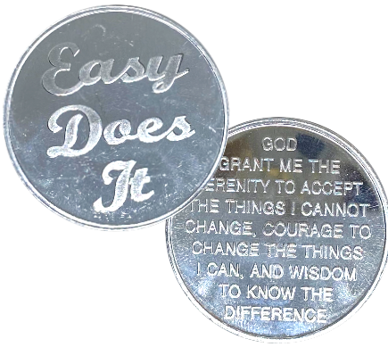 C23. Easy Does It, Serenity Prayer (back), Aluminum Coin. DC139 - Premium Medallions from Wendells - Just $1! Shop now at Choices Books & Gifts