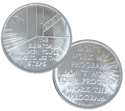 C24. Elevator is Broken, Take the Steps, Aluminum Coin. DC107 - Premium Medallions from Wendells - Just $1! Shop now at Choices Books & Gifts