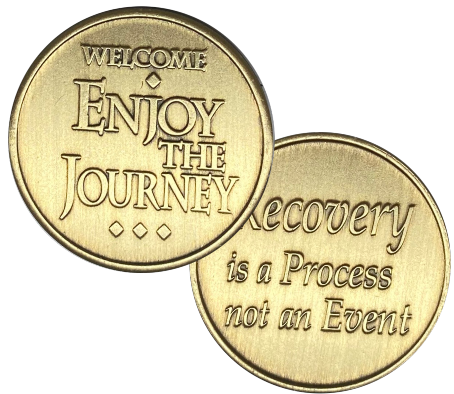 C26. Enjoy the Journey, Recovery is a Process Bronze Coin - Premium Medallions from Wendells - Just $2.50! Shop now at Choices Books & Gifts